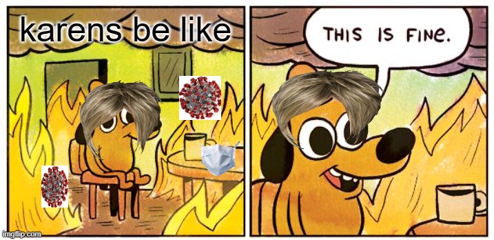 This Is Fine | karens be like | image tagged in memes,this is fine | made w/ Imgflip meme maker