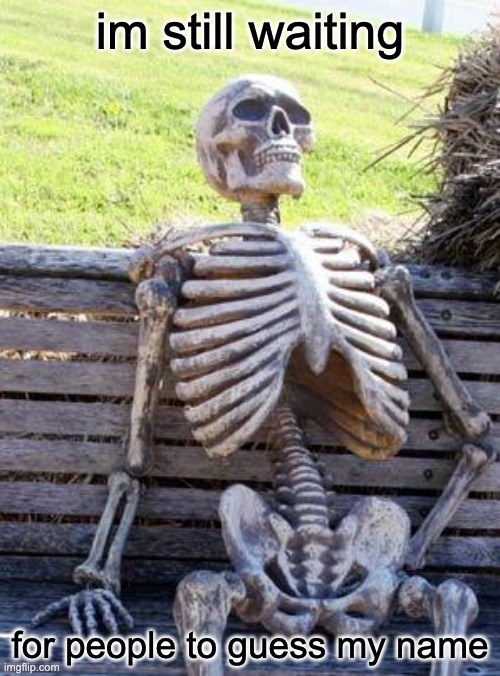 Dr_Iceu, don't say it | im still waiting; for people to guess my name | image tagged in memes,waiting skeleton | made w/ Imgflip meme maker