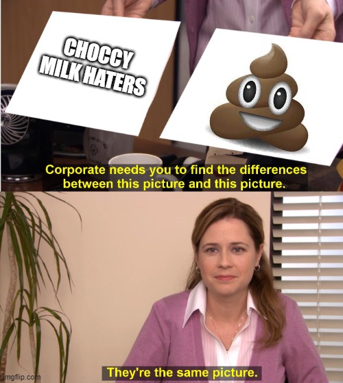 there the same image | CHOCCY MILK HATERS | image tagged in there the same image | made w/ Imgflip meme maker