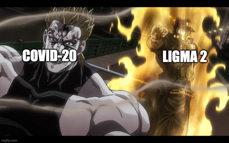 Jotaro defeats Dio | LIGMA 2; COVID-20 | image tagged in jotaro defeats dio | made w/ Imgflip meme maker