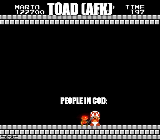 Thank You Mario | TOAD (AFK); PEOPLE IN COD: | image tagged in thank you mario | made w/ Imgflip meme maker
