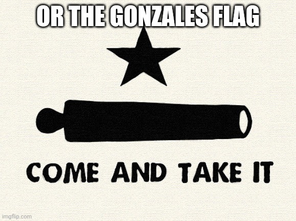 Come And Take It -Alamo | OR THE GONZALES FLAG | image tagged in come and take it -alamo | made w/ Imgflip meme maker