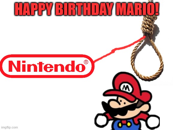 Blank White Template | HAPPY BIRTHDAY MARIO! | image tagged in blank white template | made w/ Imgflip meme maker