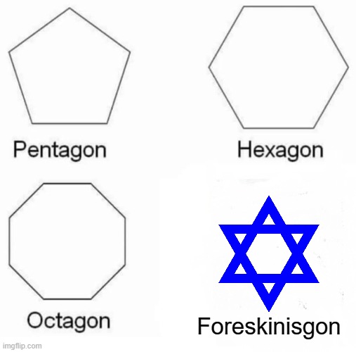 S N I P | Foreskinisgon | image tagged in memes,pentagon hexagon octagon,dark humor,circumcision | made w/ Imgflip meme maker