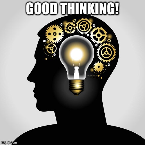 Good thinking | GOOD THINKING! | image tagged in good thinking | made w/ Imgflip meme maker