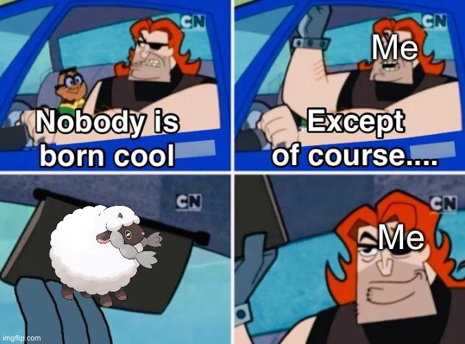 Nobody is born cool | Me; Me | image tagged in nobody is born cool | made w/ Imgflip meme maker