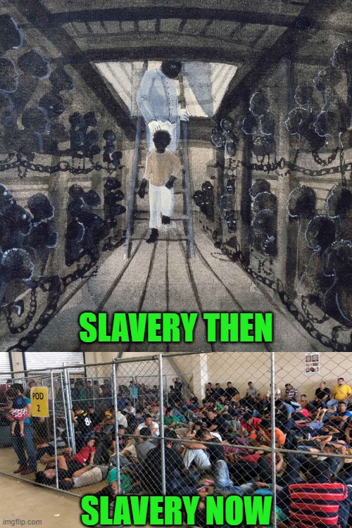 Of course, if you're a member of the Biden Administration it's "see no evil". | SLAVERY THEN; SLAVERY NOW | image tagged in slave ship,immigration,border,crisis | made w/ Imgflip meme maker