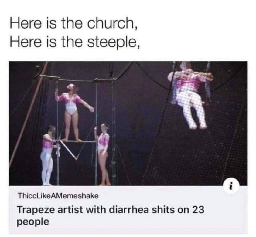 Trapeze artist with diarrhea Blank Meme Template