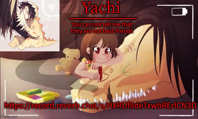 Yachis scp 682 and scp 053 temp | https://record.reverb.chat/s/HXRUf8deTxwbRErlCN3D | image tagged in yachis scp 682 and scp 053 temp | made w/ Imgflip meme maker