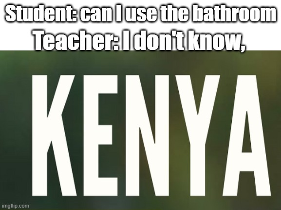 Country Pun #1 | Teacher: I don't know, Student: can I use the bathroom | image tagged in puns | made w/ Imgflip meme maker