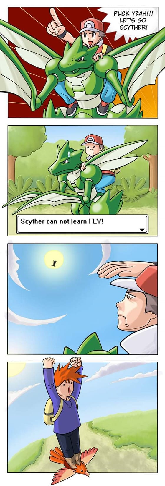 High Quality Scyther cannot learn fly Blank Meme Template