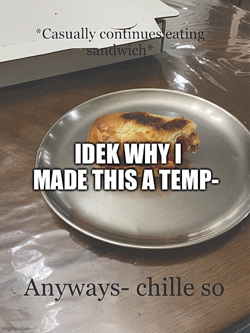 Sandwich | IDEK WHY I MADE THIS A TEMP- | image tagged in sandwich | made w/ Imgflip meme maker