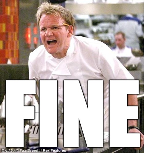 Chef Gordon Ramsay Meme | FINE | image tagged in memes,chef gordon ramsay | made w/ Imgflip meme maker