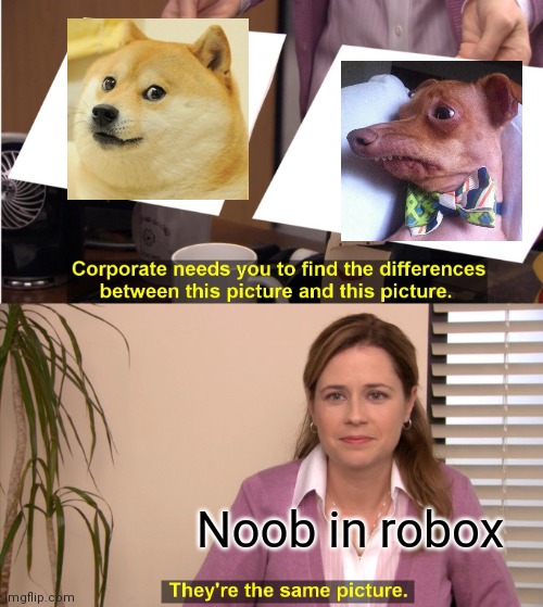 Smart noob | Noob in robox | image tagged in memes,they're the same picture | made w/ Imgflip meme maker