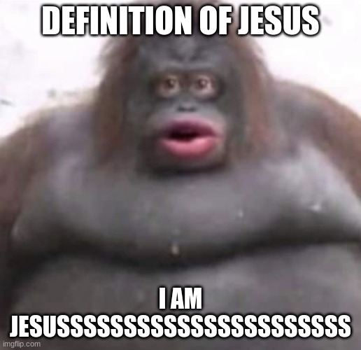 jesus | DEFINITION OF JESUS; I AM JESUSSSSSSSSSSSSSSSSSSSSSS | image tagged in le monke | made w/ Imgflip meme maker