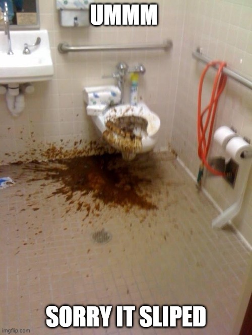 Girls poop too |  UMMM; SORRY IT SLIPED | image tagged in girls poop too,lol | made w/ Imgflip meme maker