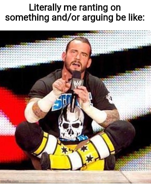 Guess i'm the CM Punk of imgflip | Literally me ranting on something and/or arguing be like: | made w/ Imgflip meme maker