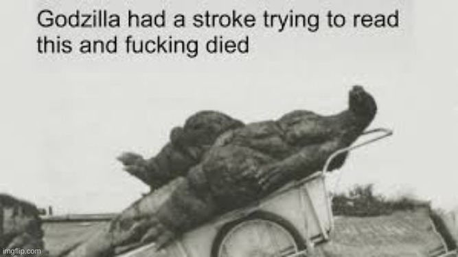 Godzilla tried to read this | image tagged in godzilla tried to read this | made w/ Imgflip meme maker