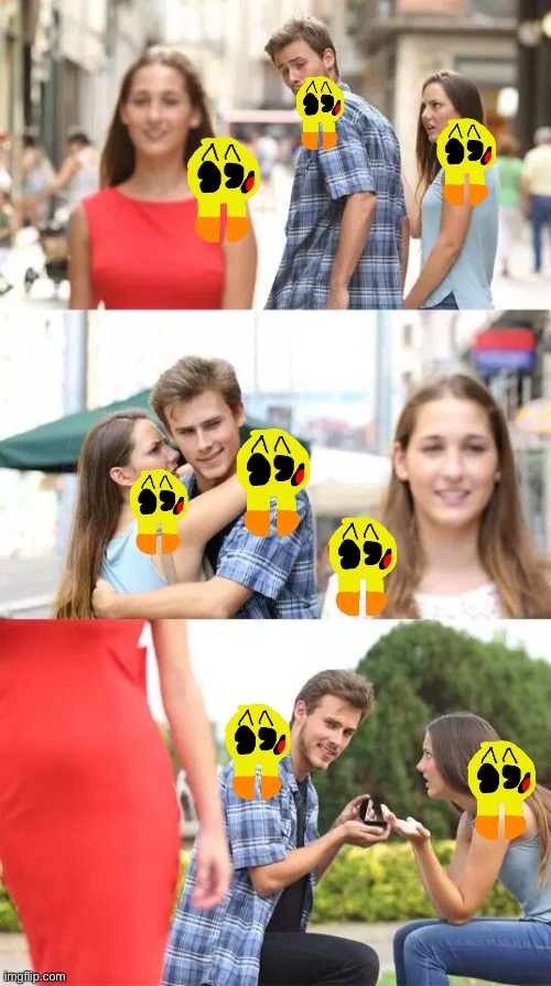 Wow I like how eventiger did that pac-man shoulder | image tagged in distracted boyfriend | made w/ Imgflip meme maker
