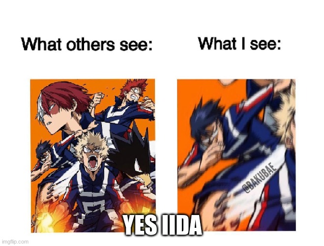 Iida- | YES IIDA | image tagged in mha,anime | made w/ Imgflip meme maker