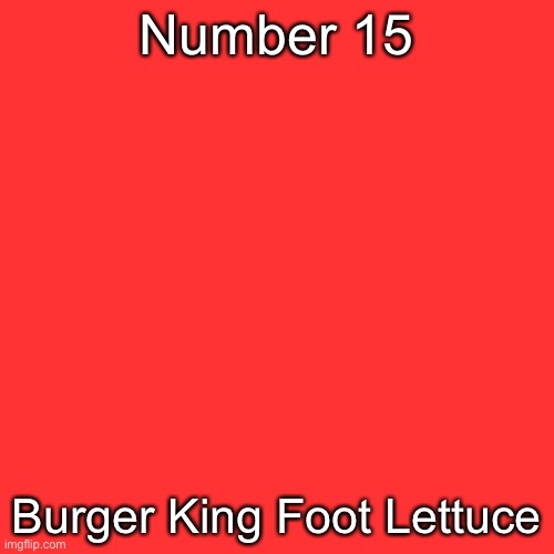 From Chills | Number 15; Burger King Foot Lettuce | image tagged in memes,blank transparent square | made w/ Imgflip meme maker