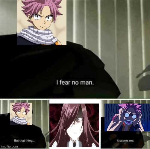 Natsu's fear. | image tagged in i fear no man | made w/ Imgflip meme maker