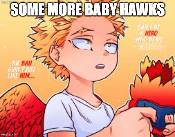 Here ya go- | SOME MORE BABY HAWKS | image tagged in mha,anime | made w/ Imgflip meme maker