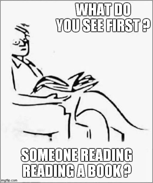 Not So Innocent Drawing ! | WHAT DO YOU SEE FIRST ? SOMEONE READING READING A BOOK ? | image tagged in drawing,reading | made w/ Imgflip meme maker