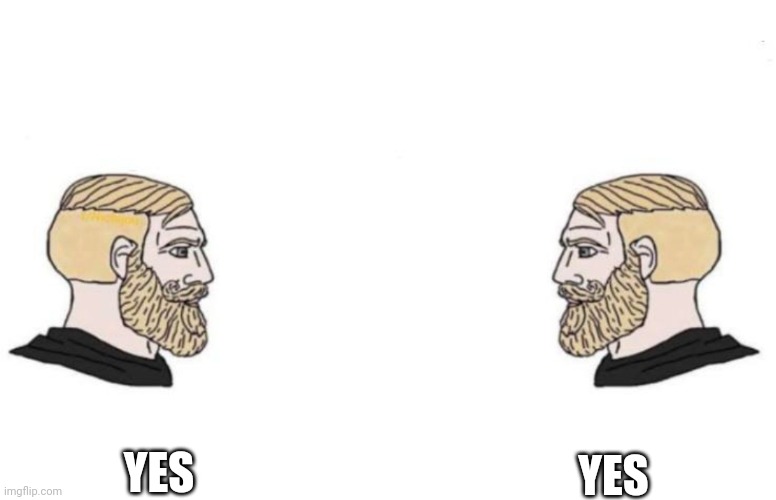 Double Yes Chad | YES YES | image tagged in double yes chad | made w/ Imgflip meme maker