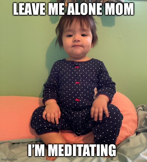Meditating | LEAVE ME ALONE MOM; I’M MEDITATING | image tagged in meditation,babies,funny memes,memes,baby meme,leave me alone | made w/ Imgflip meme maker