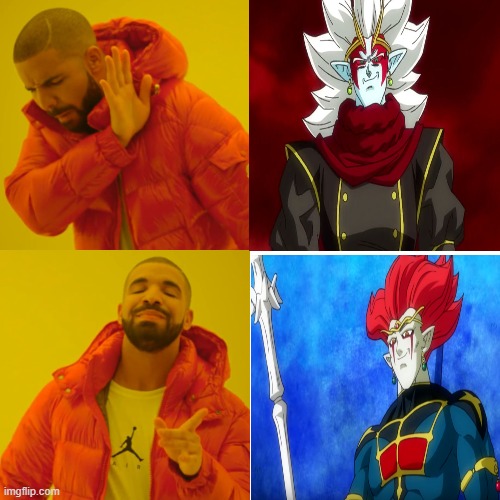 Demon king vibes | image tagged in memes,drake hotline bling | made w/ Imgflip meme maker