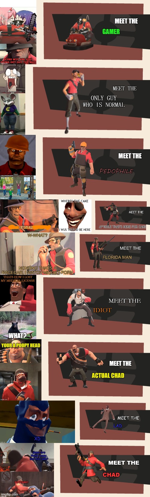 a collection of -meet the- | image tagged in collection,cringe | made w/ Imgflip meme maker