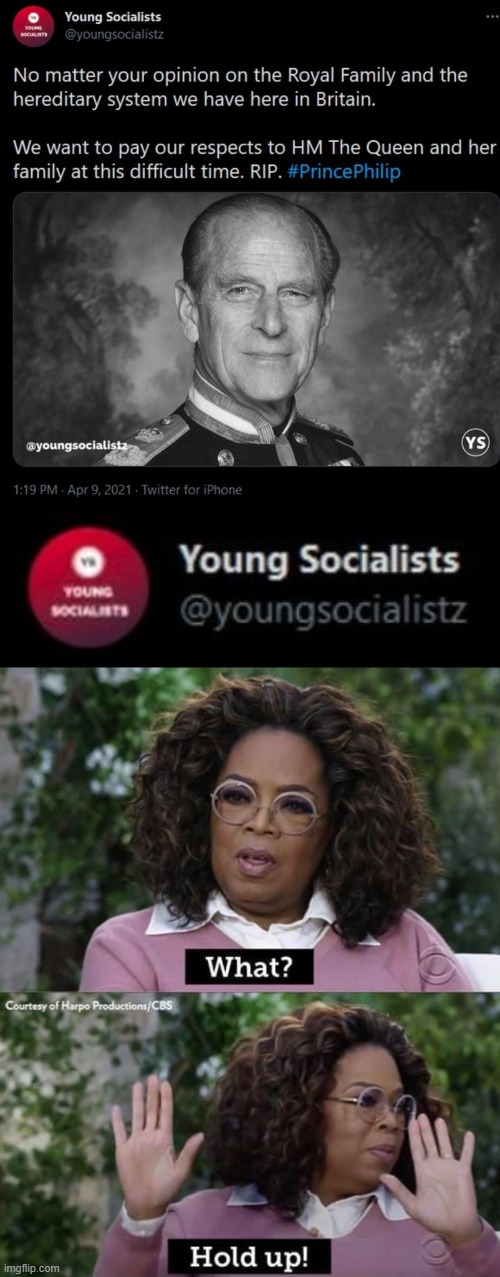 young socialsists 4 the preservation of decorum in re: the monarchy, maga | image tagged in young socialists for the monarchy,oprah what hold up,royal family,royals,british royals,socialists | made w/ Imgflip meme maker