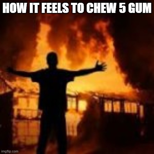 yes | HOW IT FEELS TO CHEW 5 GUM | image tagged in memes,arson | made w/ Imgflip meme maker