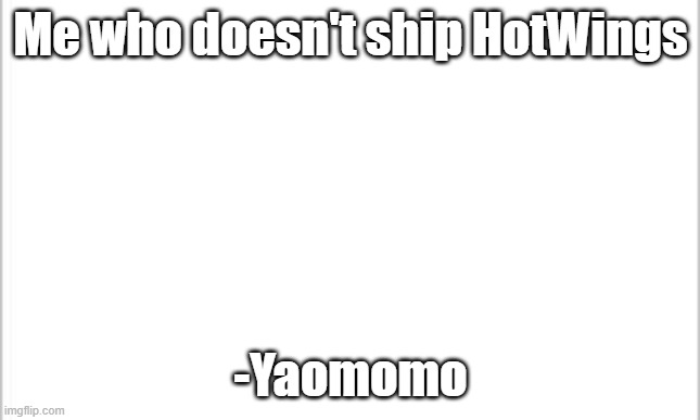 I don't tho- i ship ShigaDabi | Me who doesn't ship HotWings; -Yaomomo | image tagged in white background | made w/ Imgflip meme maker