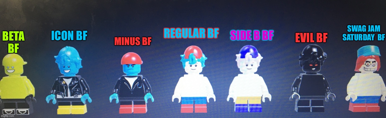Types of Bf in fnf but in lego - Imgflip