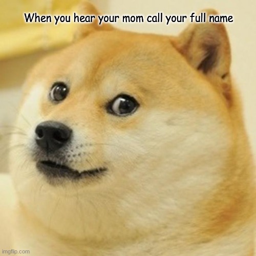 That moment when your mom- | When you hear your mom call your full name | image tagged in memes,doge,mom,that moment when | made w/ Imgflip meme maker