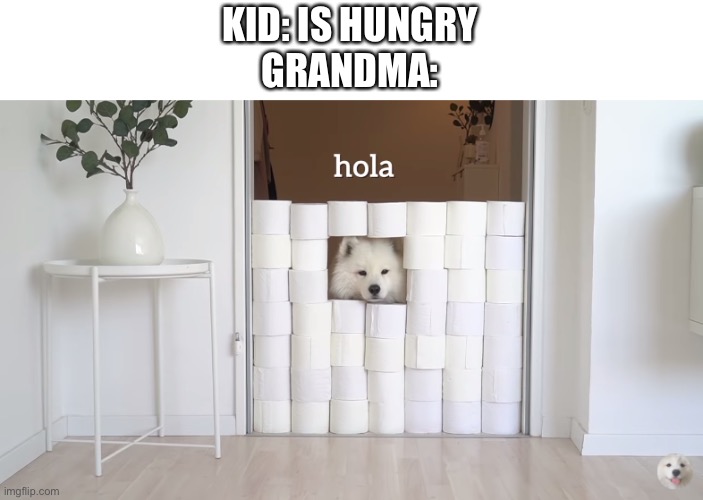 So true | KID: IS HUNGRY
GRANDMA: | image tagged in hola | made w/ Imgflip meme maker