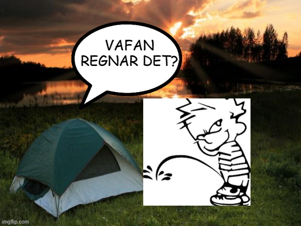 Camping...It's In Tents | VAFAN REGNAR DET? | image tagged in camping it's in tents | made w/ Imgflip meme maker