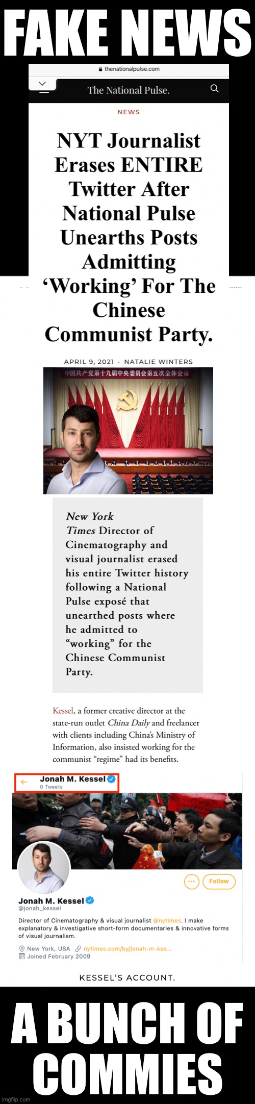 Another great report by Natalie Winters! | FAKE NEWS; A BUNCH OF
COMMIES | image tagged in fake news,msm lies,mainstream media,communists,you are fake news,new york times | made w/ Imgflip meme maker