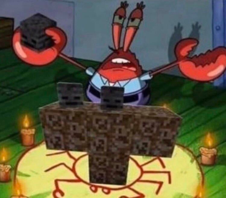 Mr. Krabs Summoning the Wither Blank Meme Template