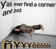 Fine a corner and just Blank Meme Template