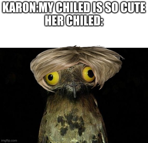 Weird Stuff I Do Potoo |  KARON:MY CHILED IS SO CUTE


HER CHILED: | image tagged in memes,weird stuff i do potoo | made w/ Imgflip meme maker