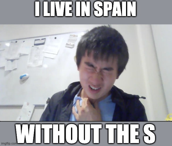 I LIVE IN SPAIN; WITHOUT THE S | made w/ Imgflip meme maker