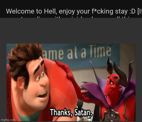 I will enjoy my stay here. In hell | image tagged in thanks satan | made w/ Imgflip meme maker