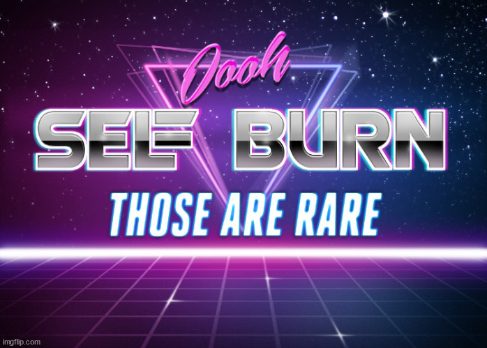 Self burn | image tagged in self burn | made w/ Imgflip meme maker