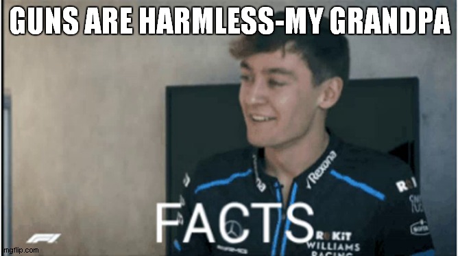 Facts | GUNS ARE HARMLESS-MY GRANDPA | image tagged in facts | made w/ Imgflip meme maker