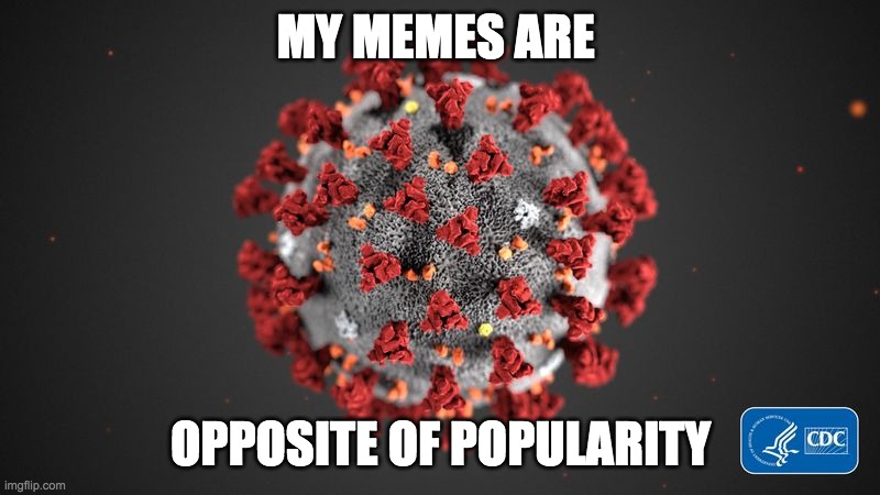 MY MEMES ARE OPPOSITE OF POPULARITY | image tagged in covid 19 | made w/ Imgflip meme maker