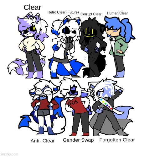 Every AU version of Clear | image tagged in clear | made w/ Imgflip meme maker