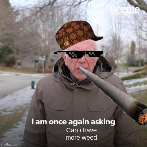 Can i have more weed | image tagged in smoke weed everyday | made w/ Imgflip meme maker